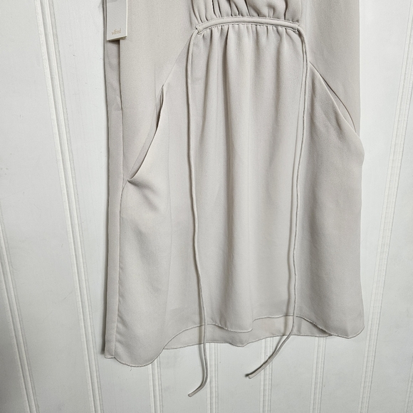 Aritzia Wilfred Mini Dress Women Sz XS Sabine Sleeveless Faux Wrap Draped Collar - Picture 4 of 15